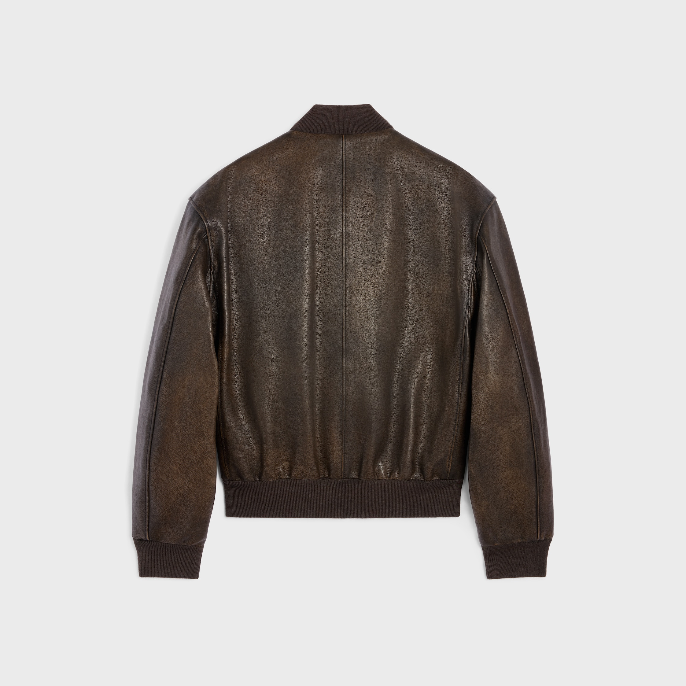 aviator teddy jacket in grained calfskin - 2