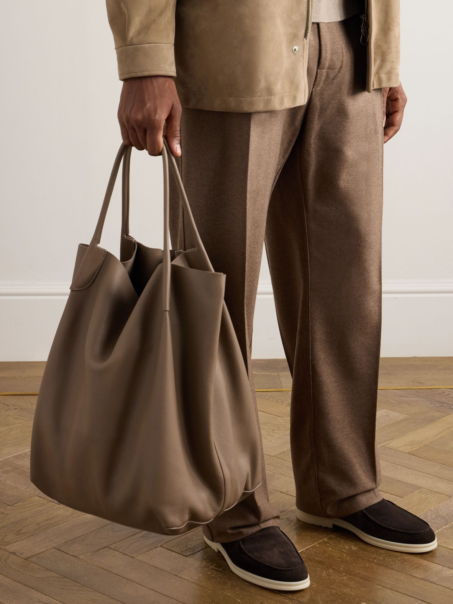 Bale Extra Large Full-Grain Leather Tote Bag Brown - 2