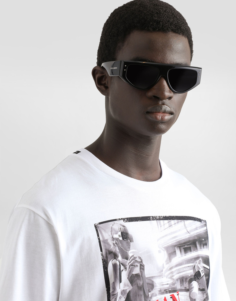 Cotton T-shirt with Italian Holiday print 5