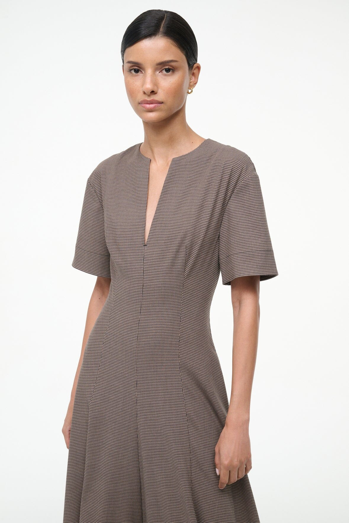 STAUD FRANCES DRESS HOUNDSTOOTH - 3