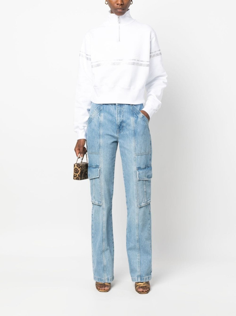 GCDS rhinestone-embellished cropped sweatshirt outlook