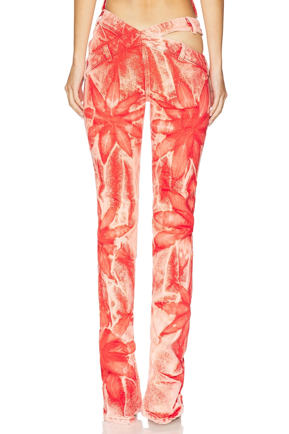 Flower Bell Bottom Asymmetric Skinny - 4