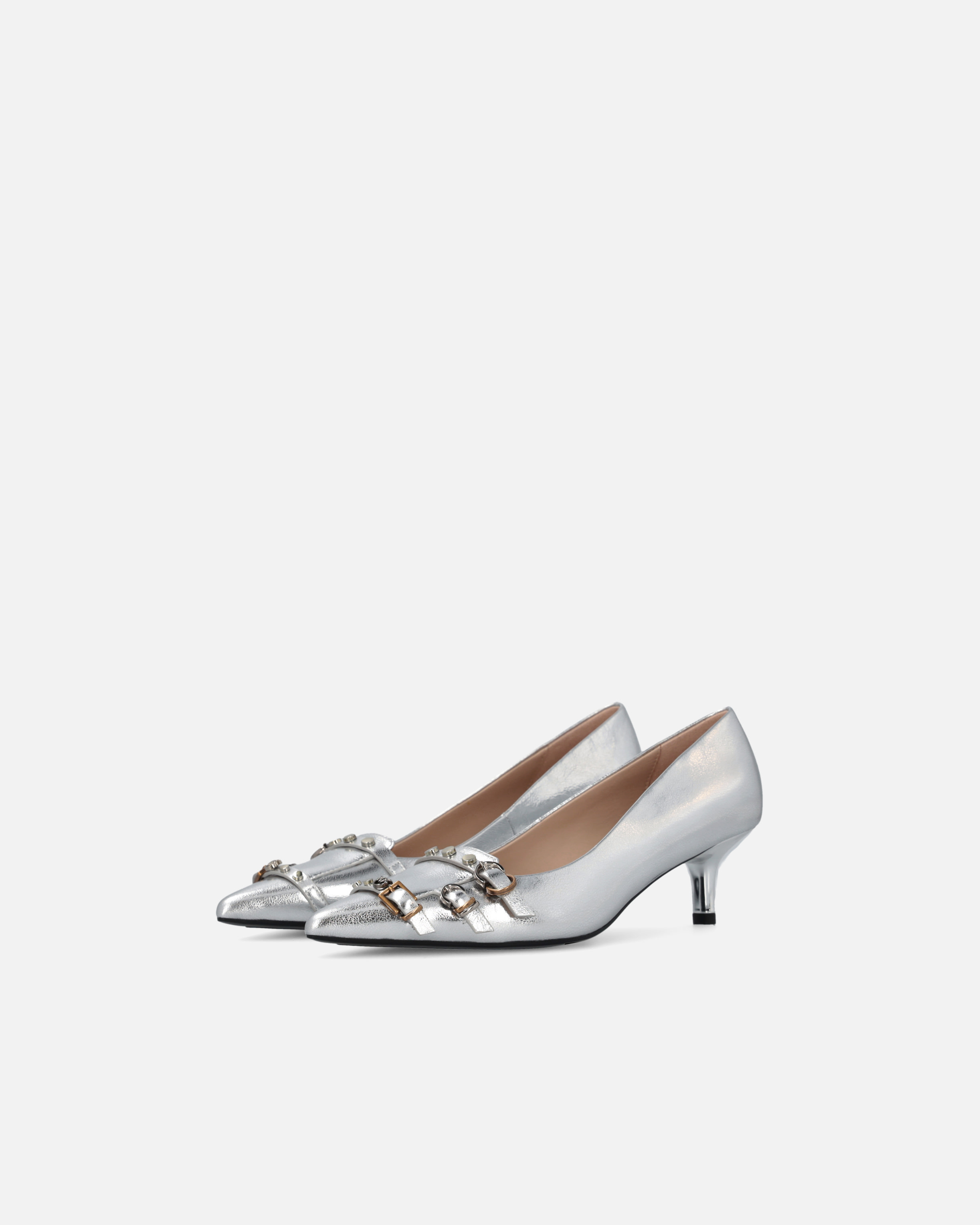 POINTED TOE PUMPS IN LAMINATED NAPPA LEATHER - 6