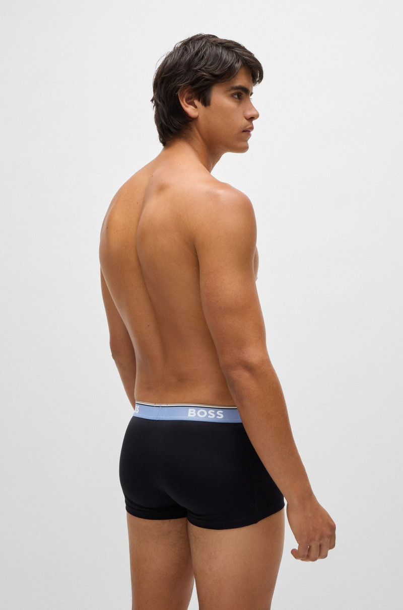 BOSS THREE-PACK OF STRETCH-COTTON TRUNKS WITH LOGO WAISTBANDS outlook