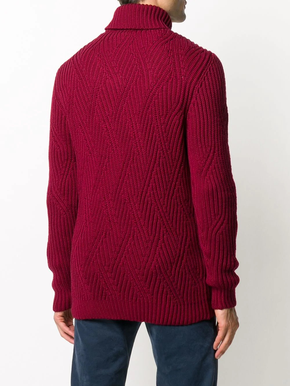 patterned knit roll neck jumper - 4