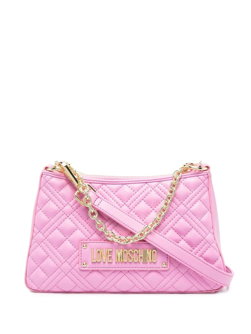 logo-plaque quilted tote bag 1
