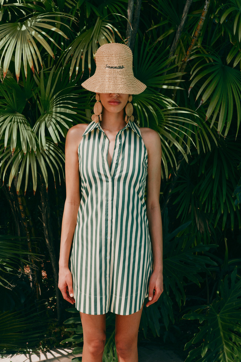 Loch Sleeveless Mini Dress in Gummy Green/Ecru 6