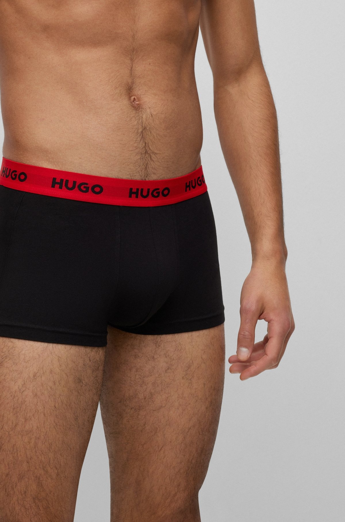 THREE-PACK OF LOGO-WAISTBAND TRUNKS IN STRETCH COTTON - 4