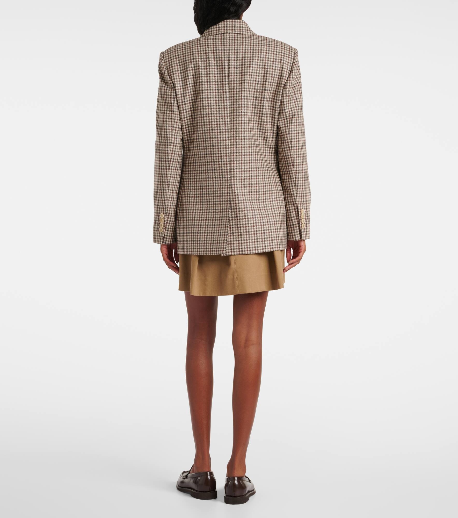 Checked virgin wool blazer - 3