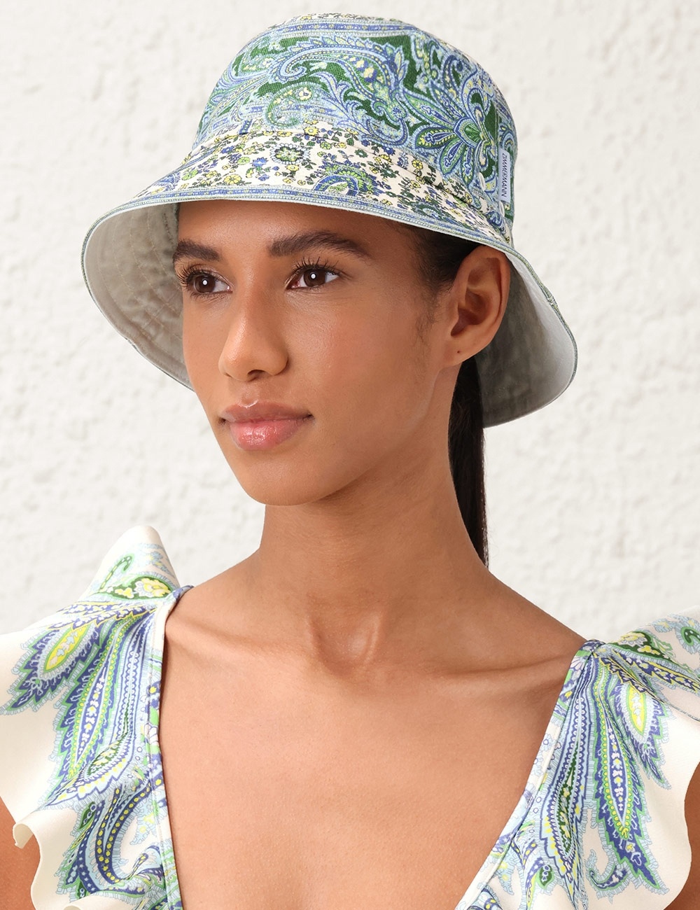 PRINTED CANVAS BUCKET HAT - 1