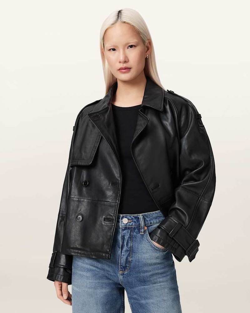 REYA CROPPED LEATHER MAC 5