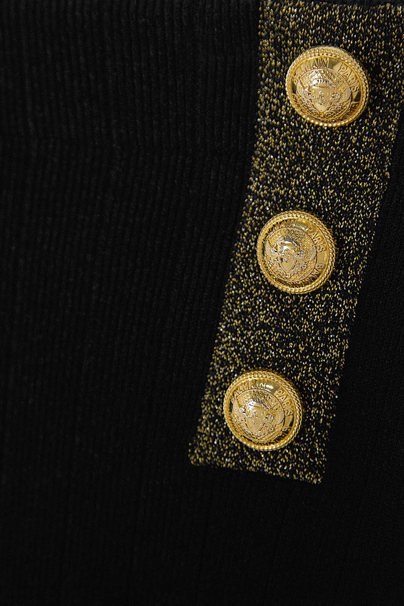 Button-embellished metallic ribbed-knit stirrup leggings - 4