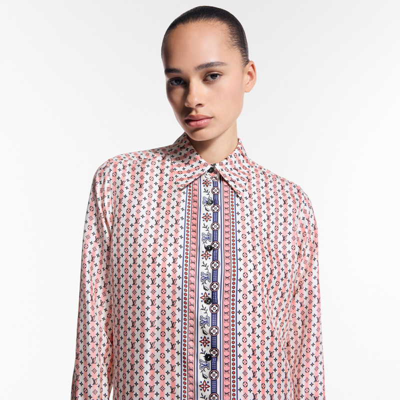 Scarf Print Silk Shirt 2