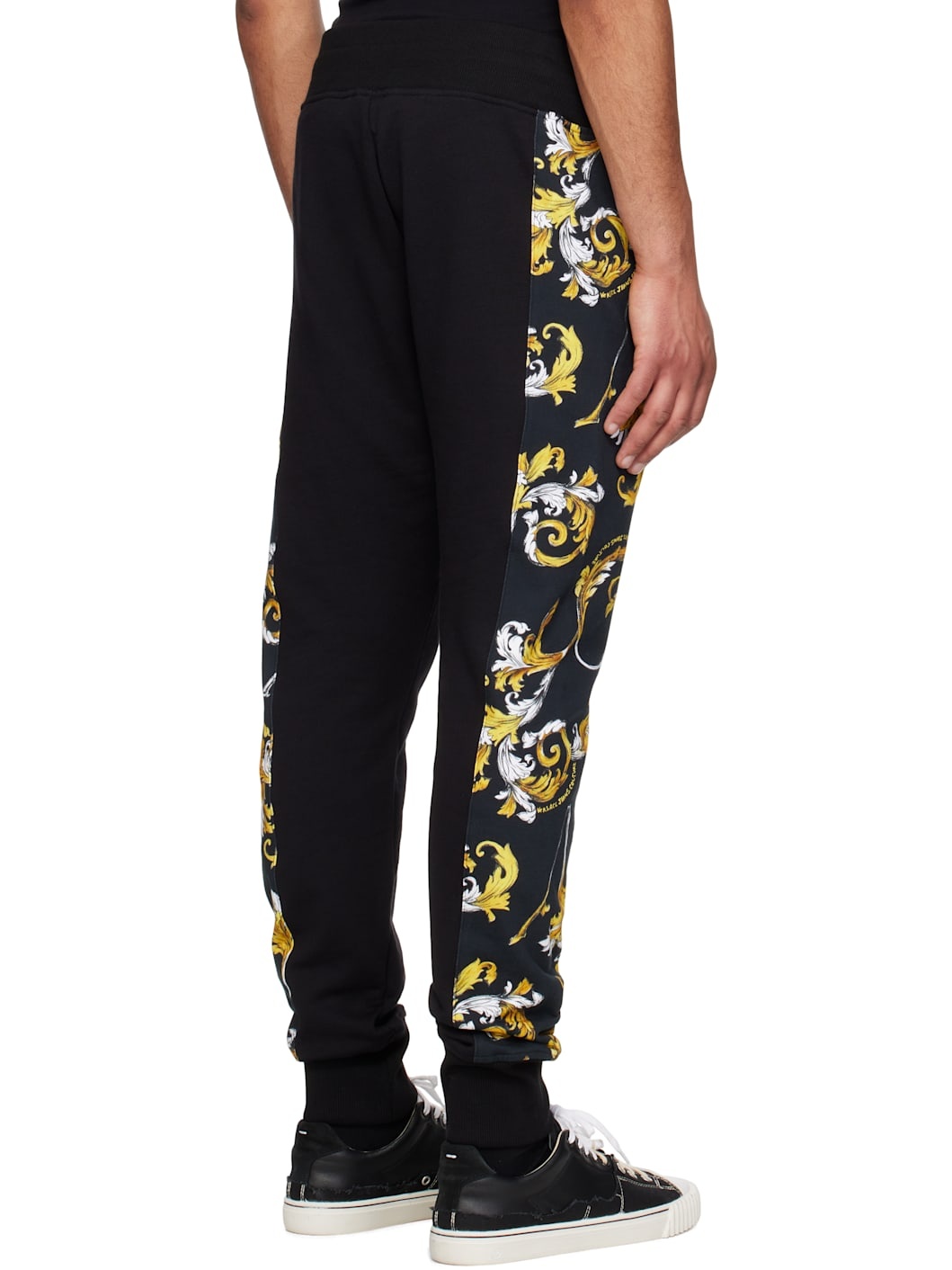 Black Graphic Trim Sweatpants - 3