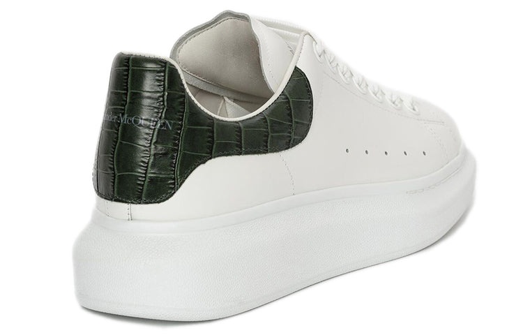 Alexander McQueen Oversized Sneaker 'White Forest Green Crocodile' 625162WIAFX9448 - 4