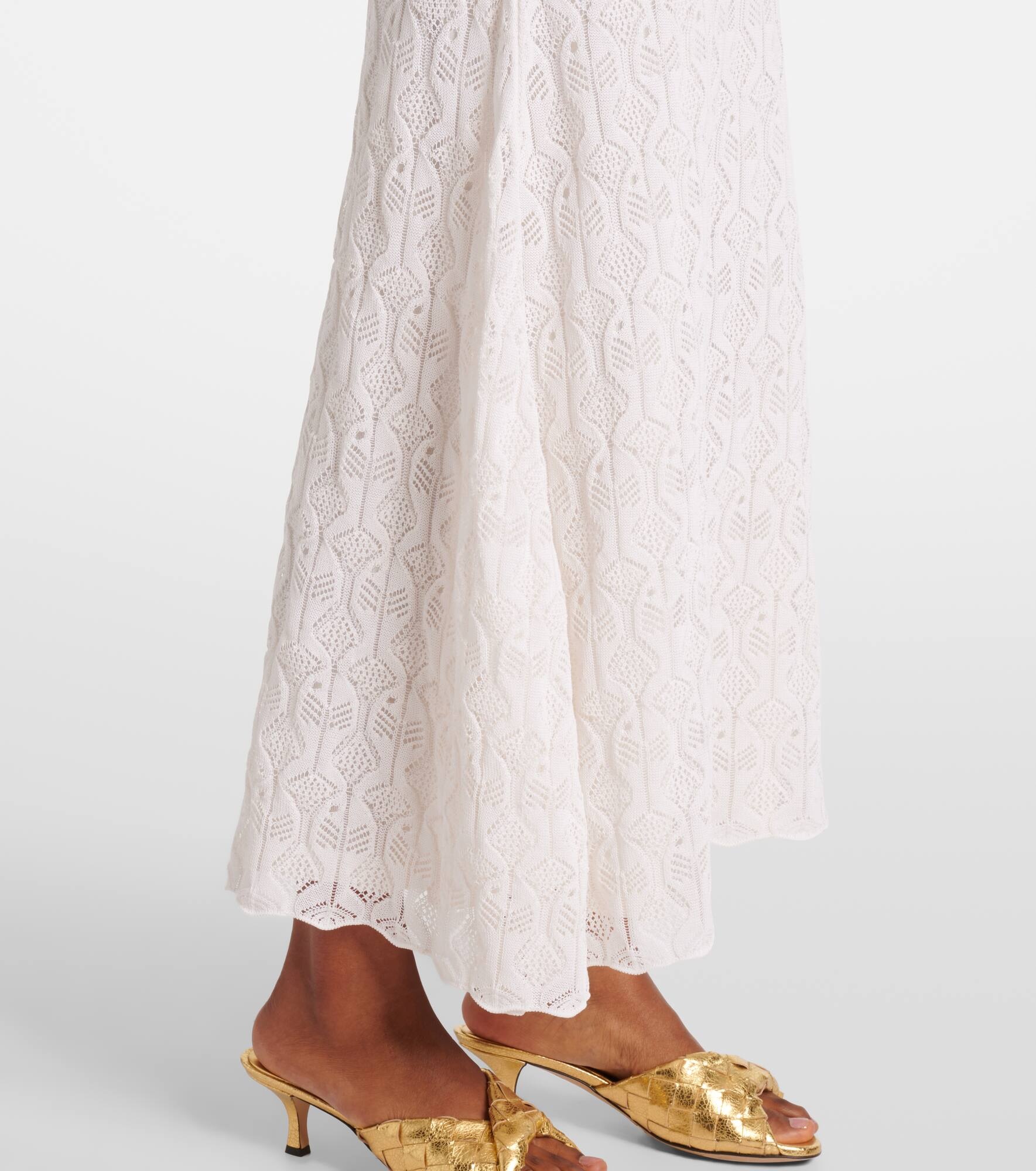 Fish Lace cotton and silk maxi dress - 5