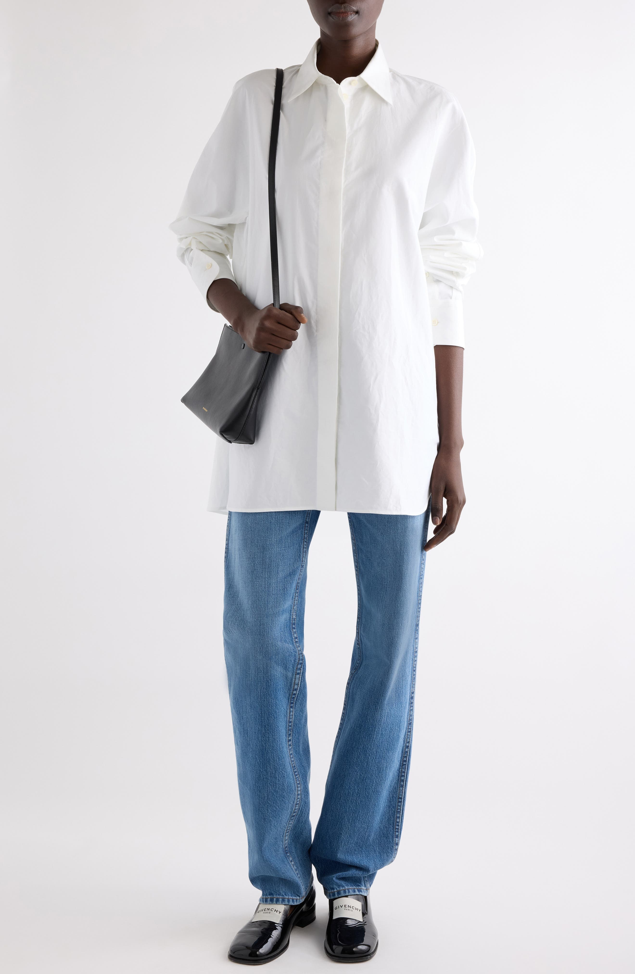 Givenchy Cocoon Cotton Poplin Button-Up Shirt in White at Nordstrom - 2