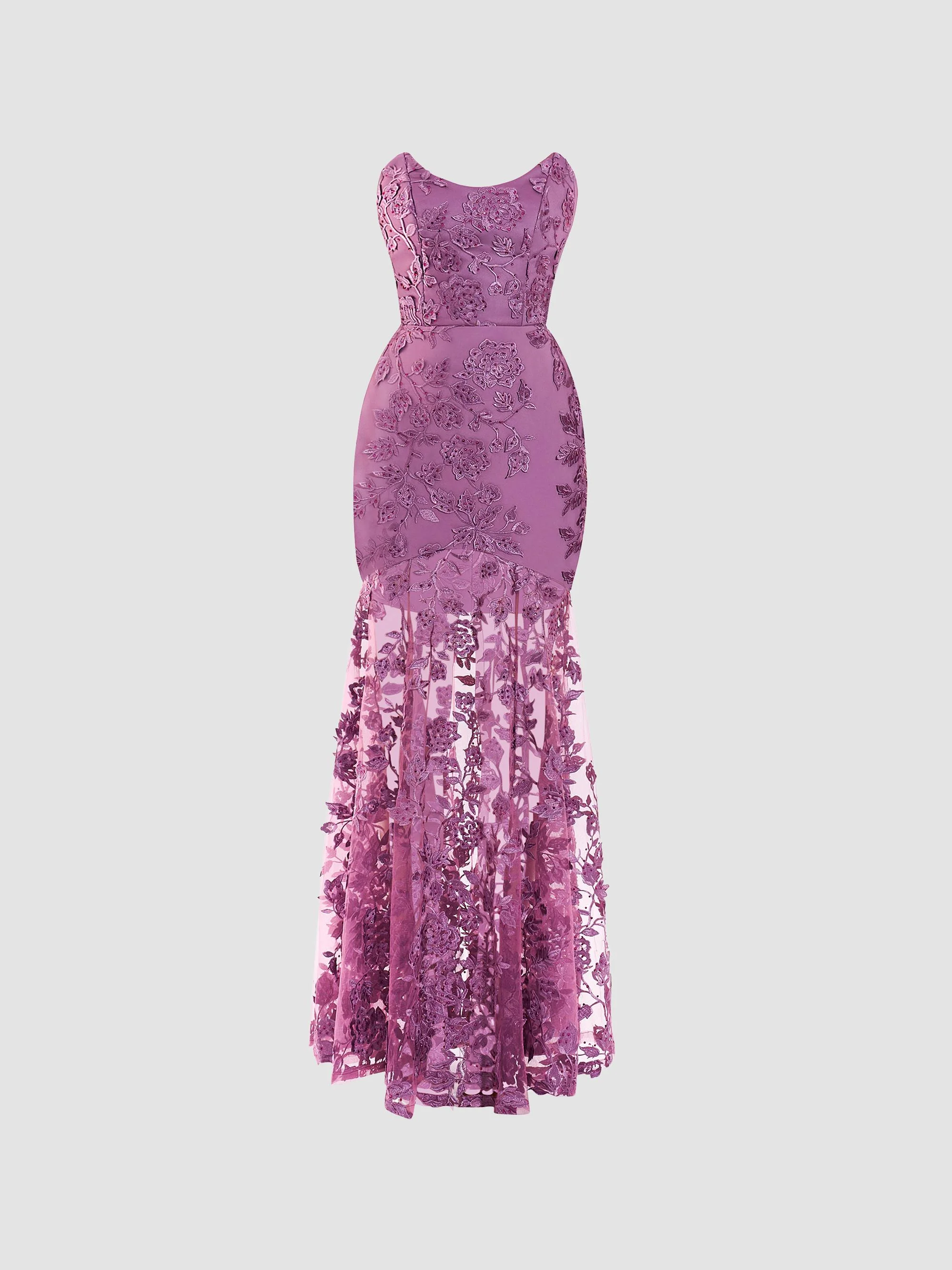 Women's The Voice Returns Lace Gown - Mauve - 1