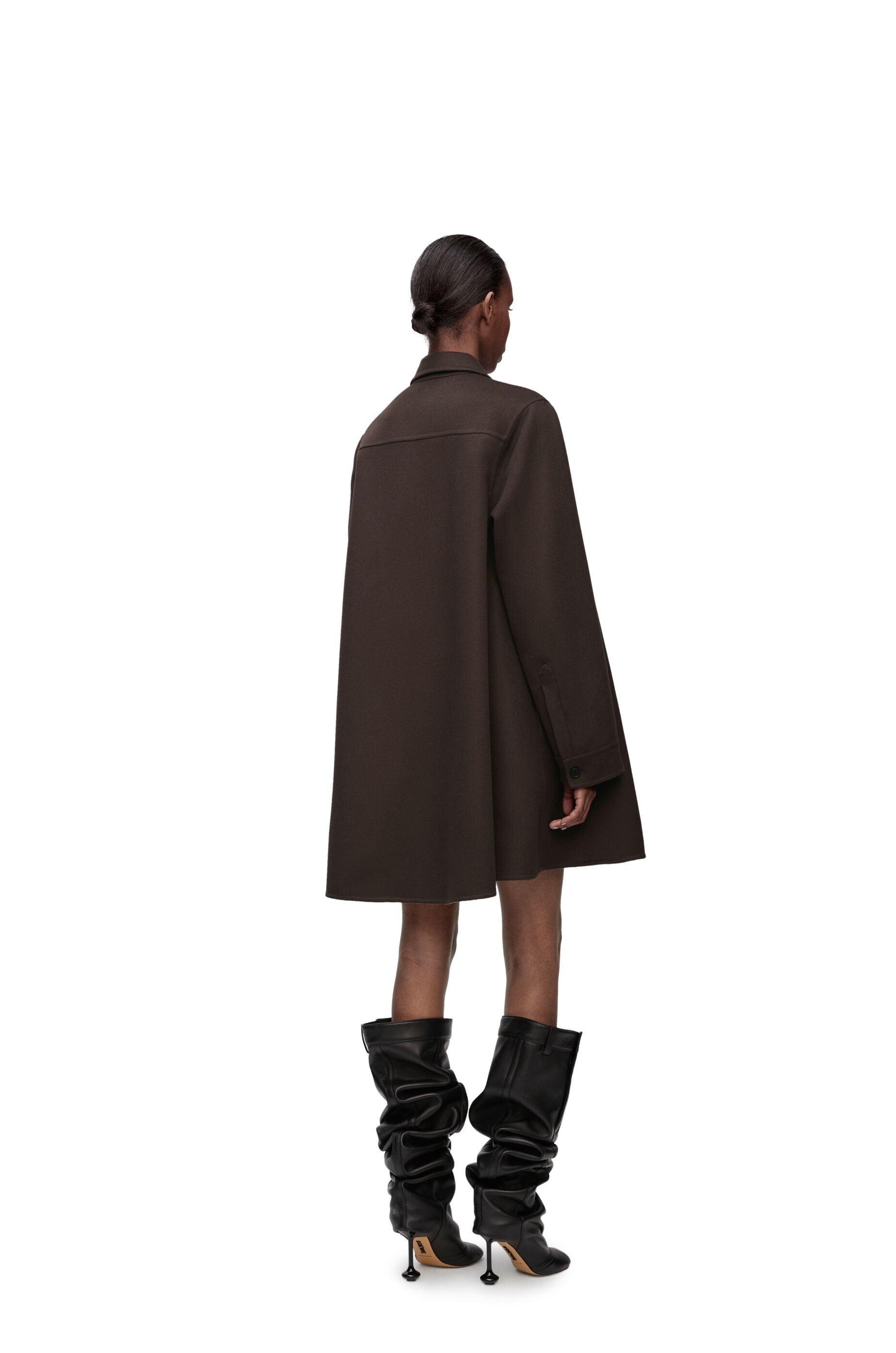 Trapeze coat in wool and cashmere - 4