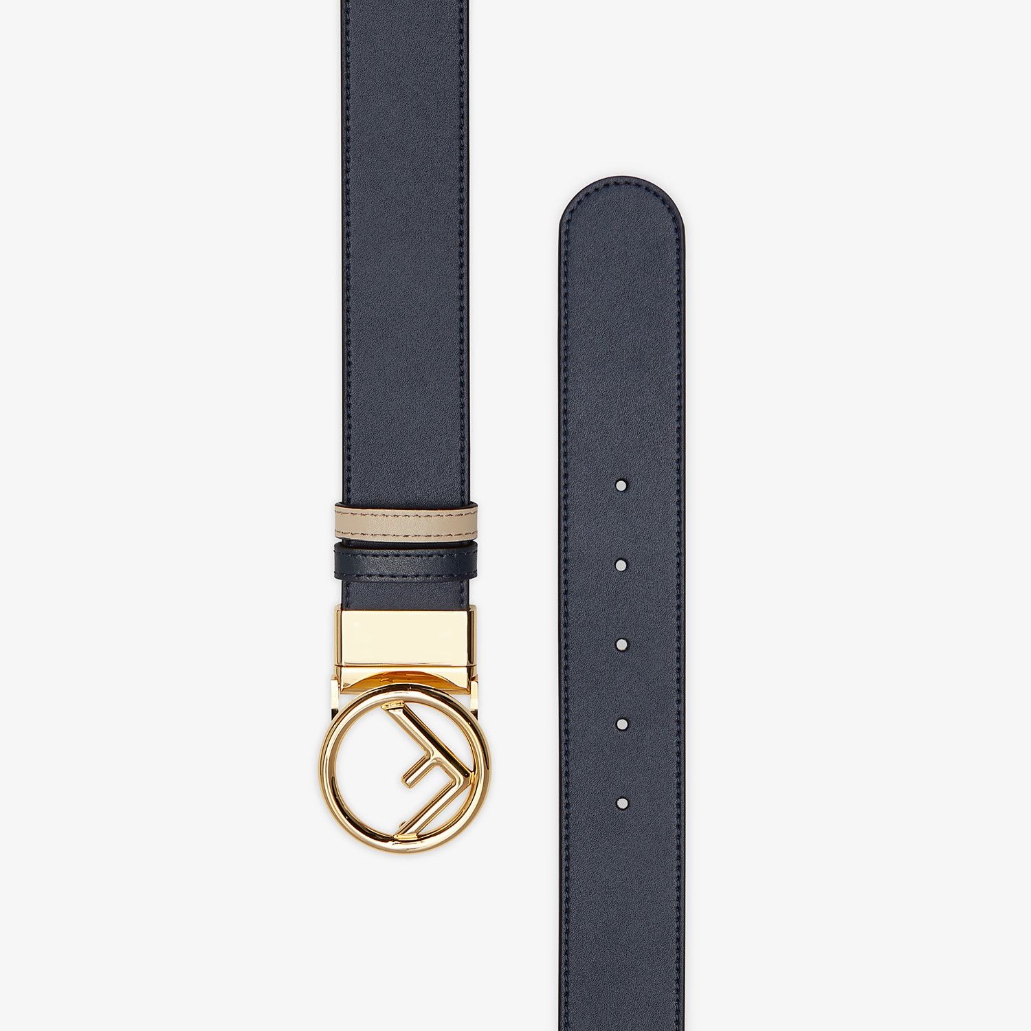 Navy blue leather belt - 2