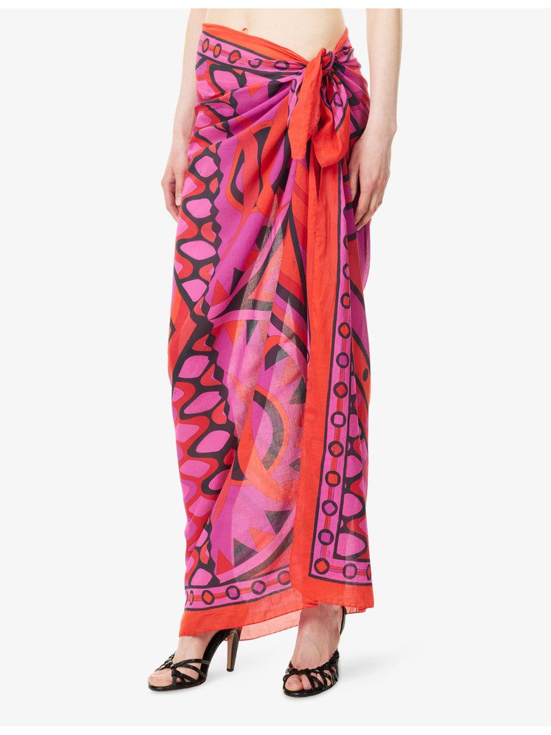 Long Pareo Collane-Print Cotton Sarong 3
