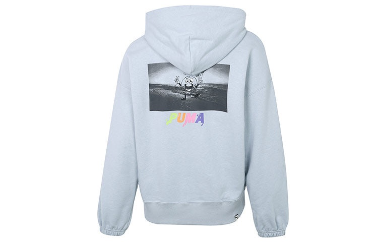 (WMNS) PUMA Downtown Logo Hoodie 'Teal' 533049-71 - 2
