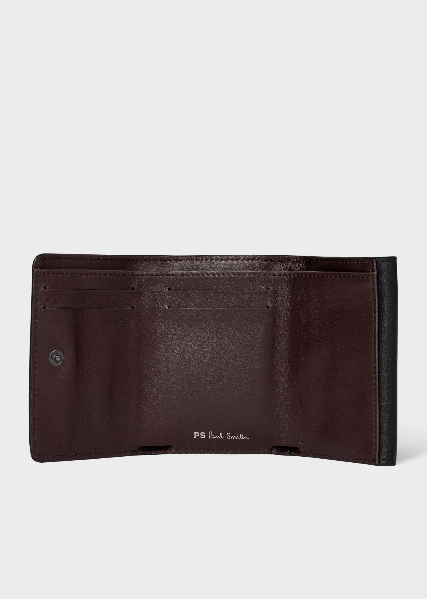 Black Leather 'Zebra' Trifold Wallet - 2
