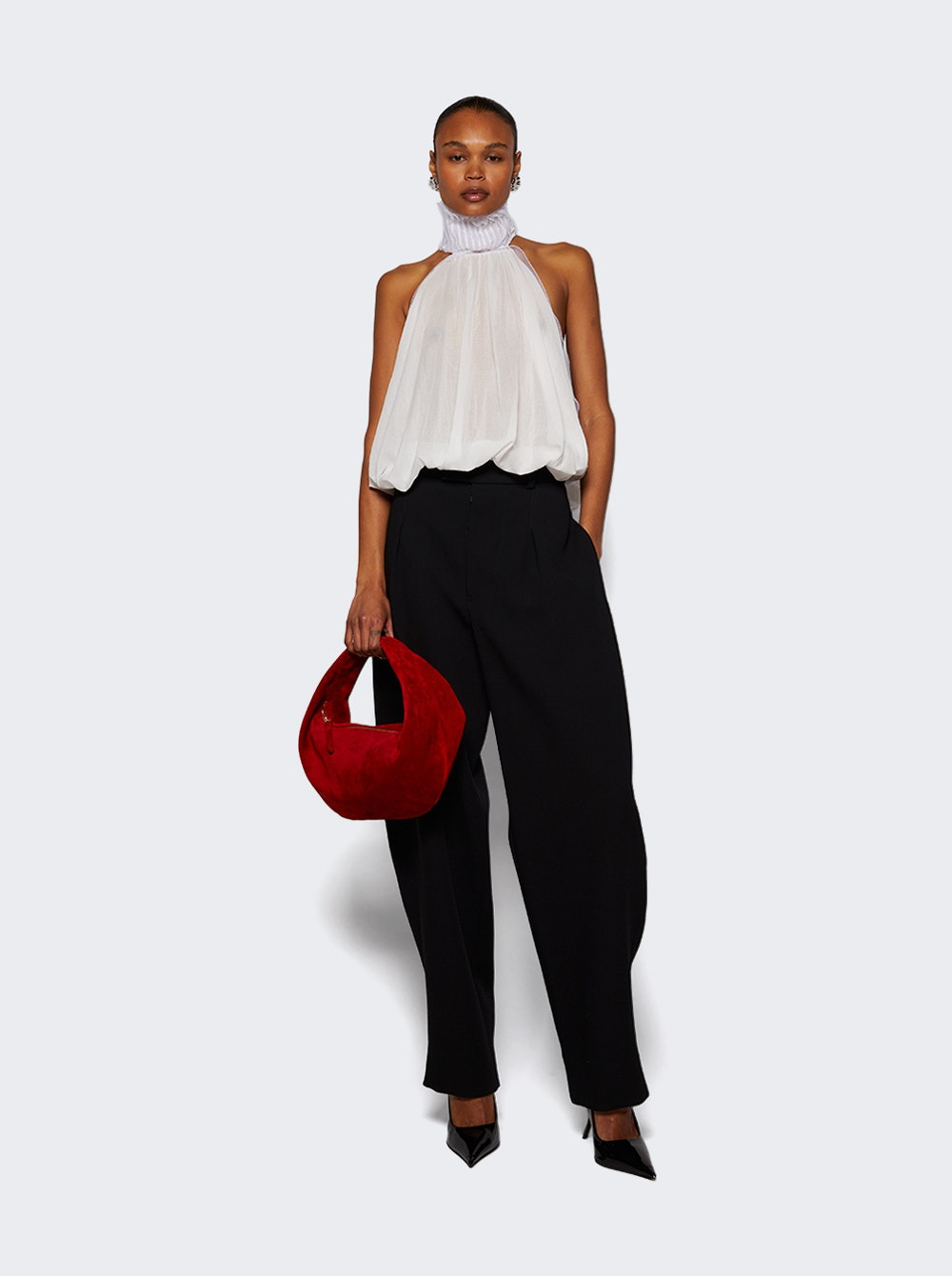 Medium Olivia Hobo Bag Rebel Red Suede - 3