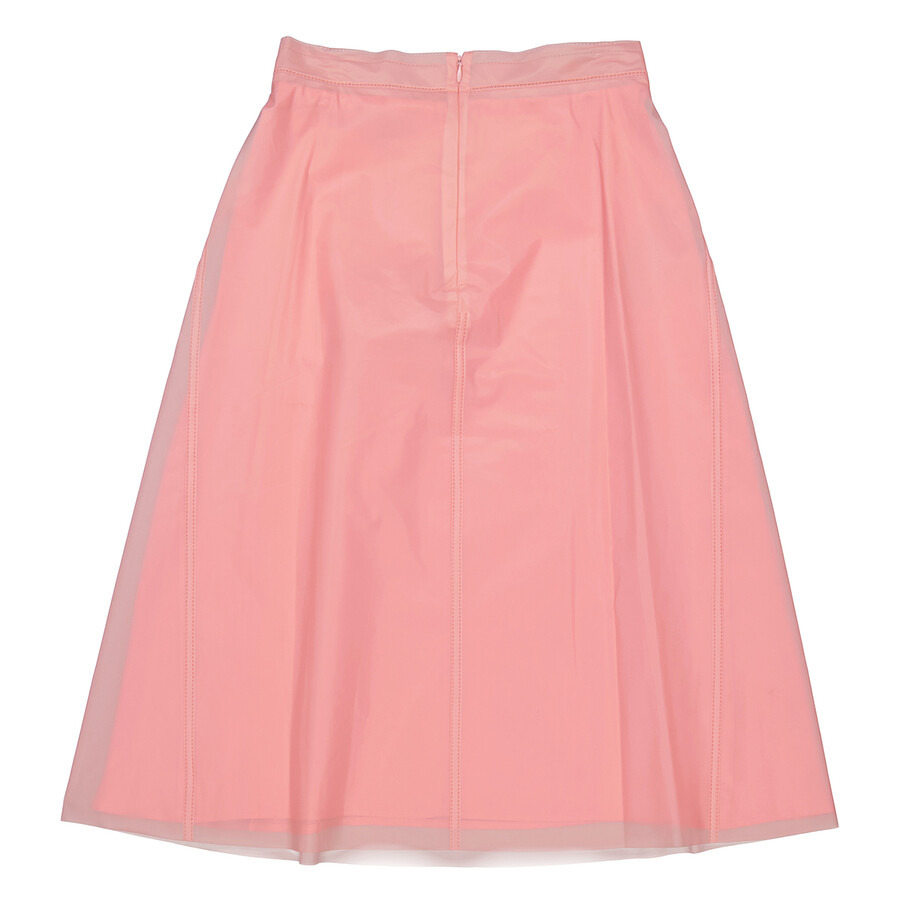 Burberry Ladies Silk-lined Plastic A-line Skirt In Rose Pink - 6