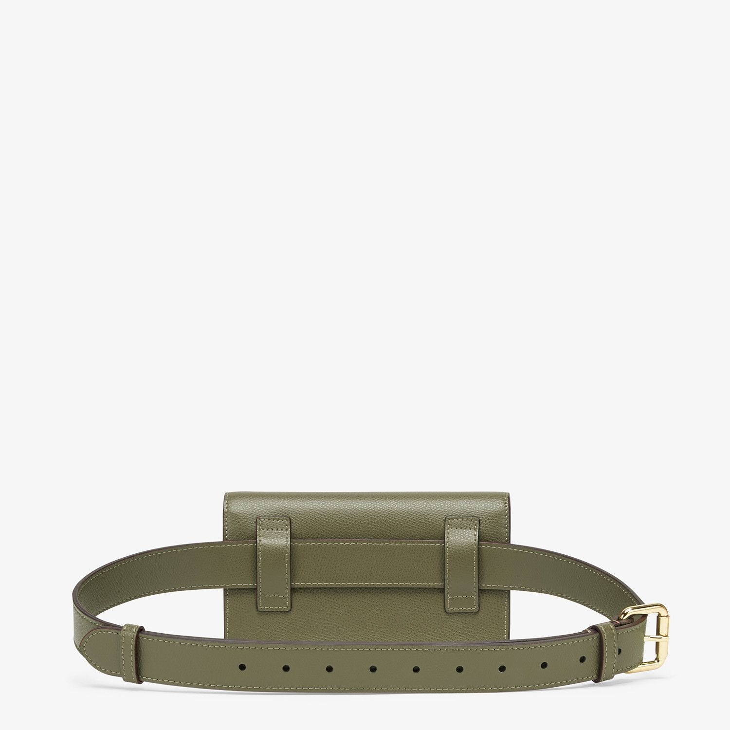 Green leather belt bag - 3