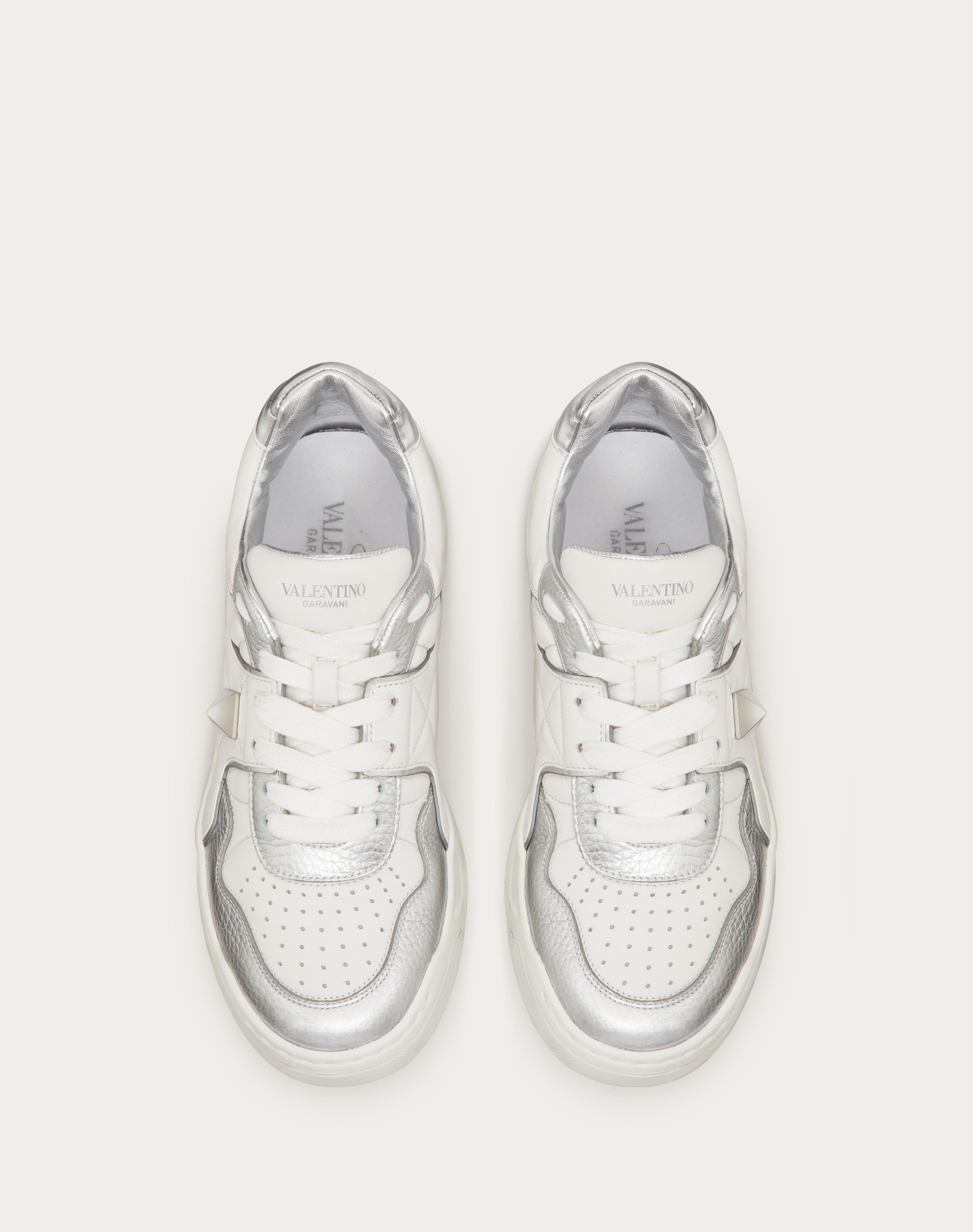 ONE STUD LOW-TOP NAPPA SNEAKER WITH METALLIC DETAILS - 4