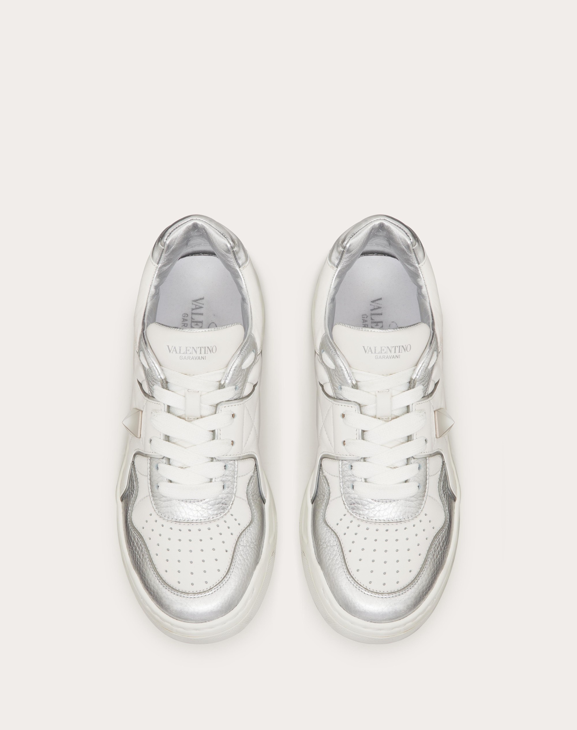 ONE STUD LOW-TOP NAPPA SNEAKER WITH METALLIC DETAILS - 4