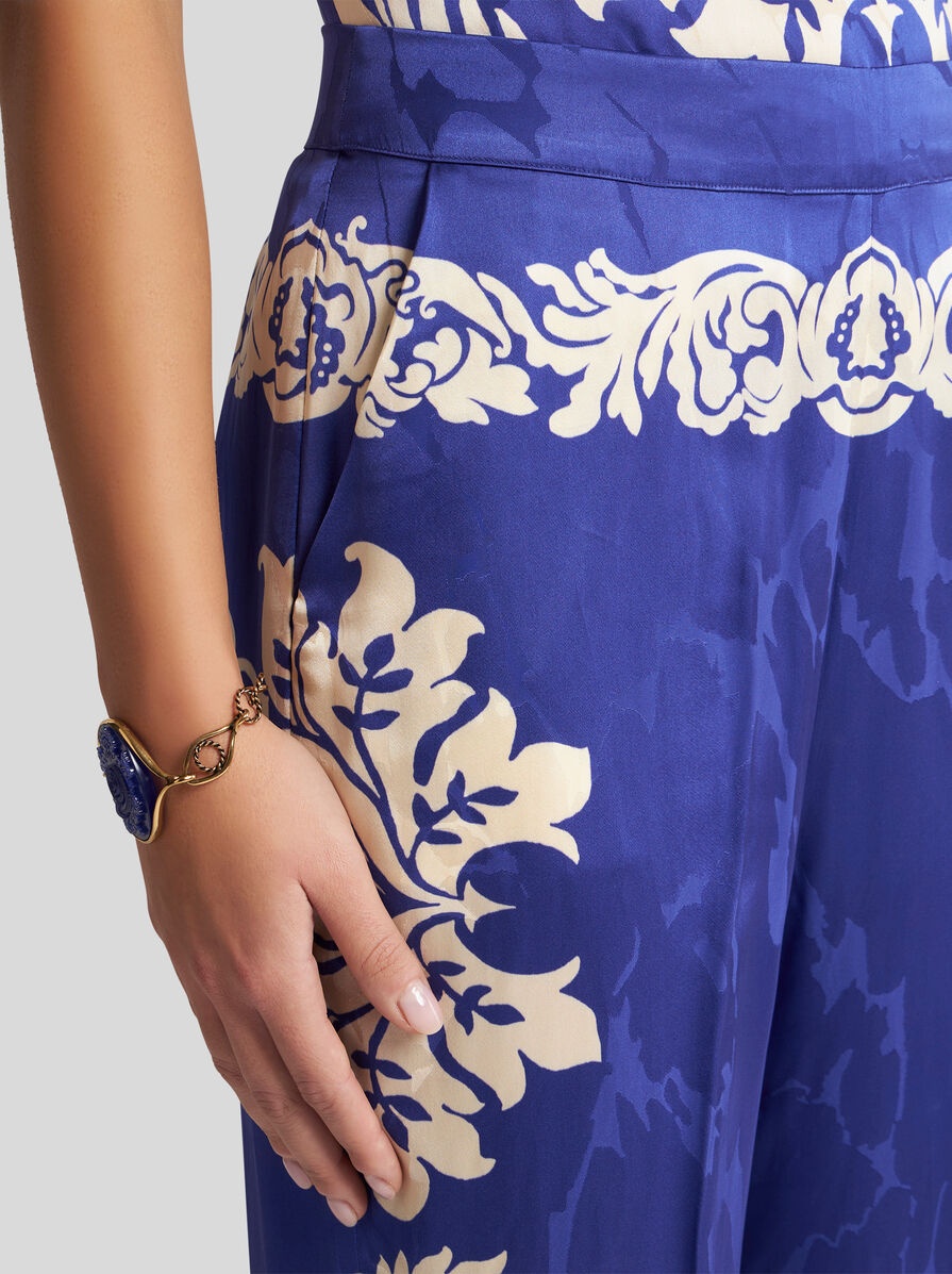 FLORAL JACQUARD PALAZZO TROUSERS - 3
