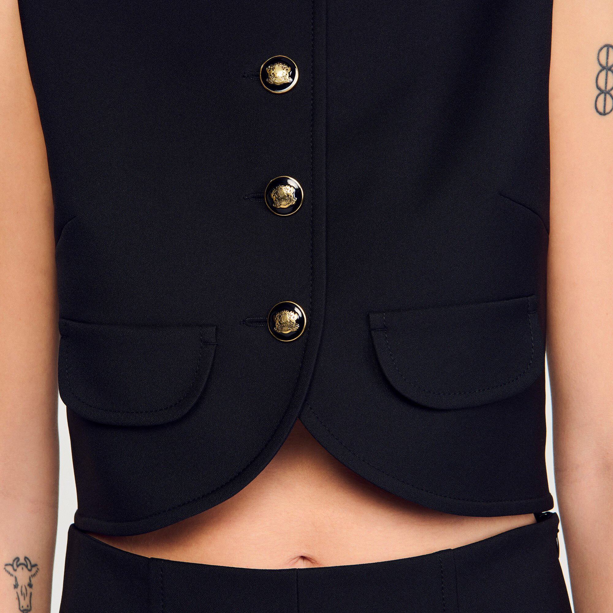 BUTTONED CROP TOP - 3