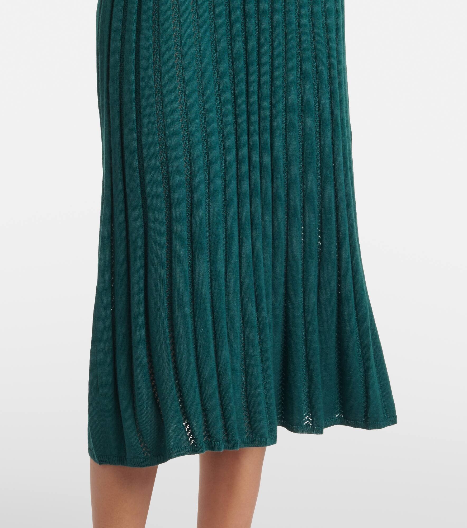 Knitted cashmere and silk shirt dress - 4