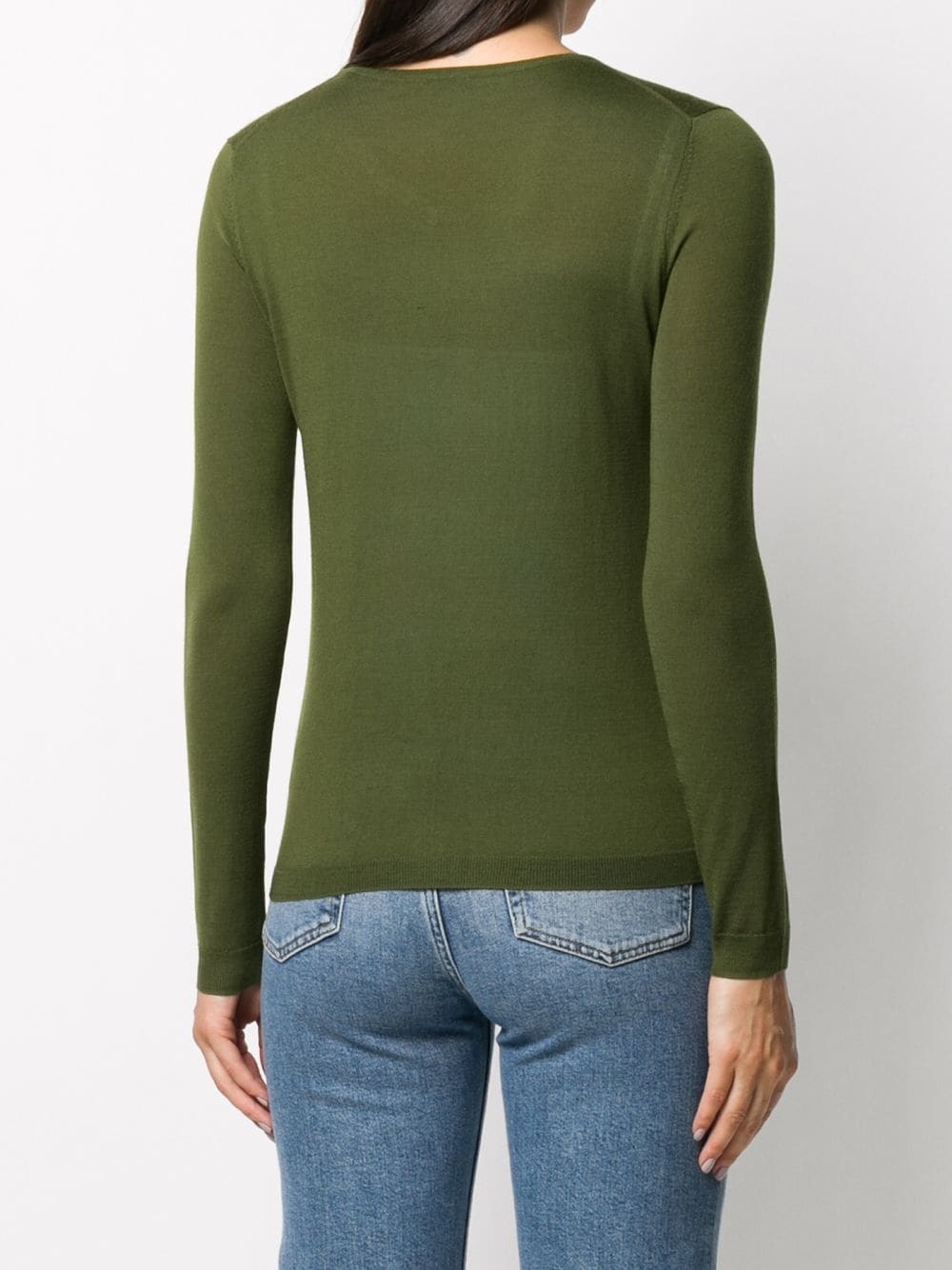 v-neck long-sleeve jumper - 4