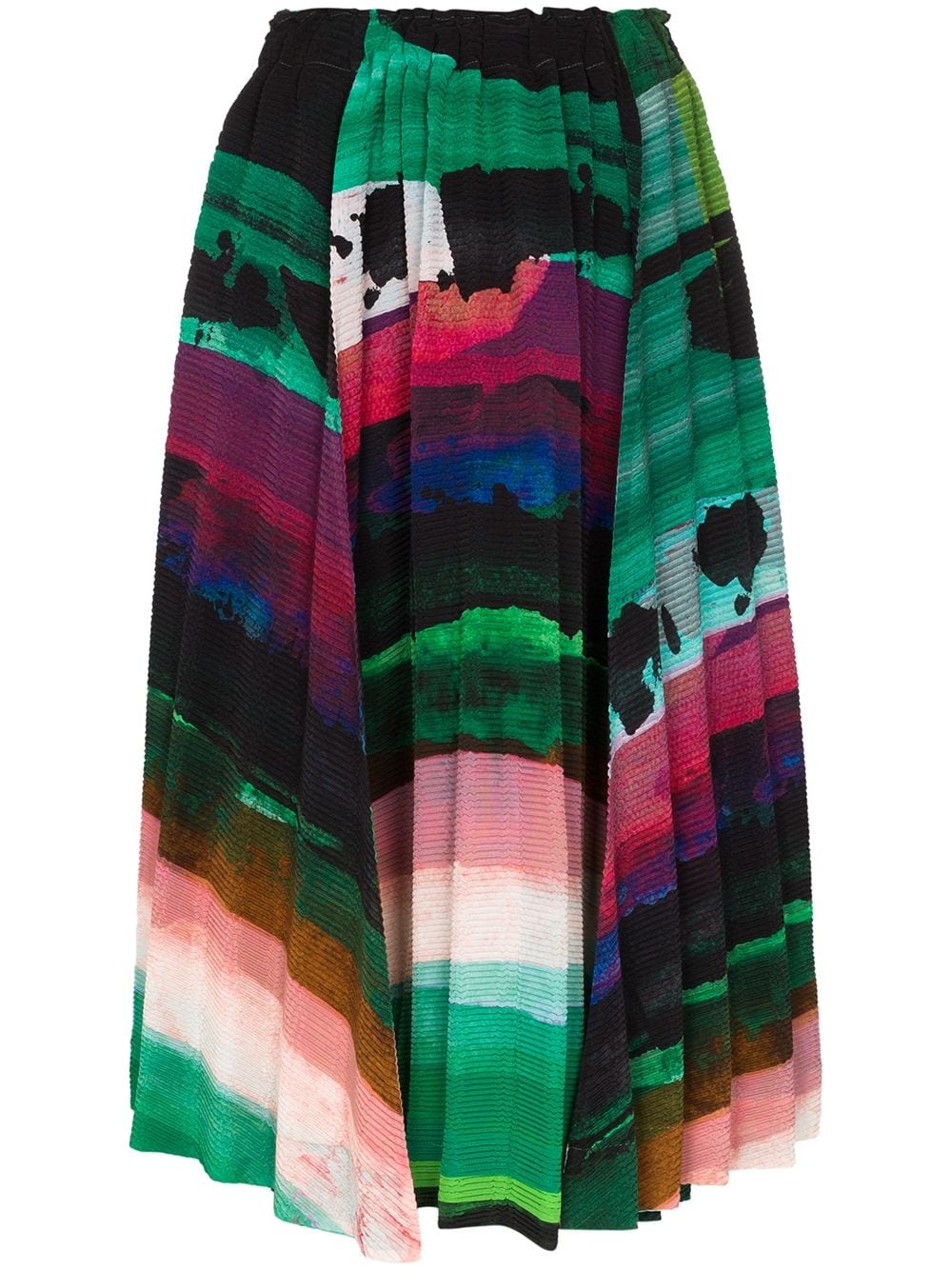 graphic-print plissé midi skirt - 1