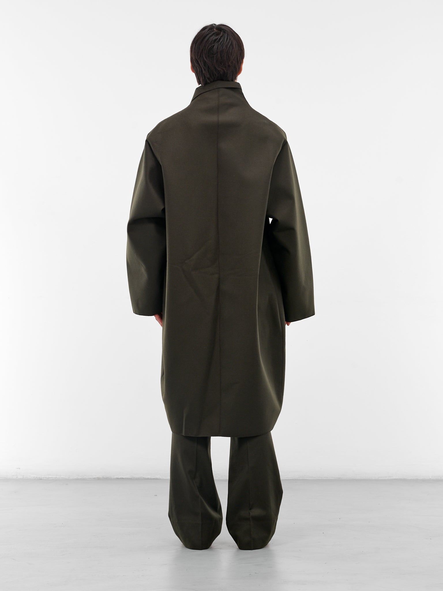 Olive Wool Oversized Coat - 3
