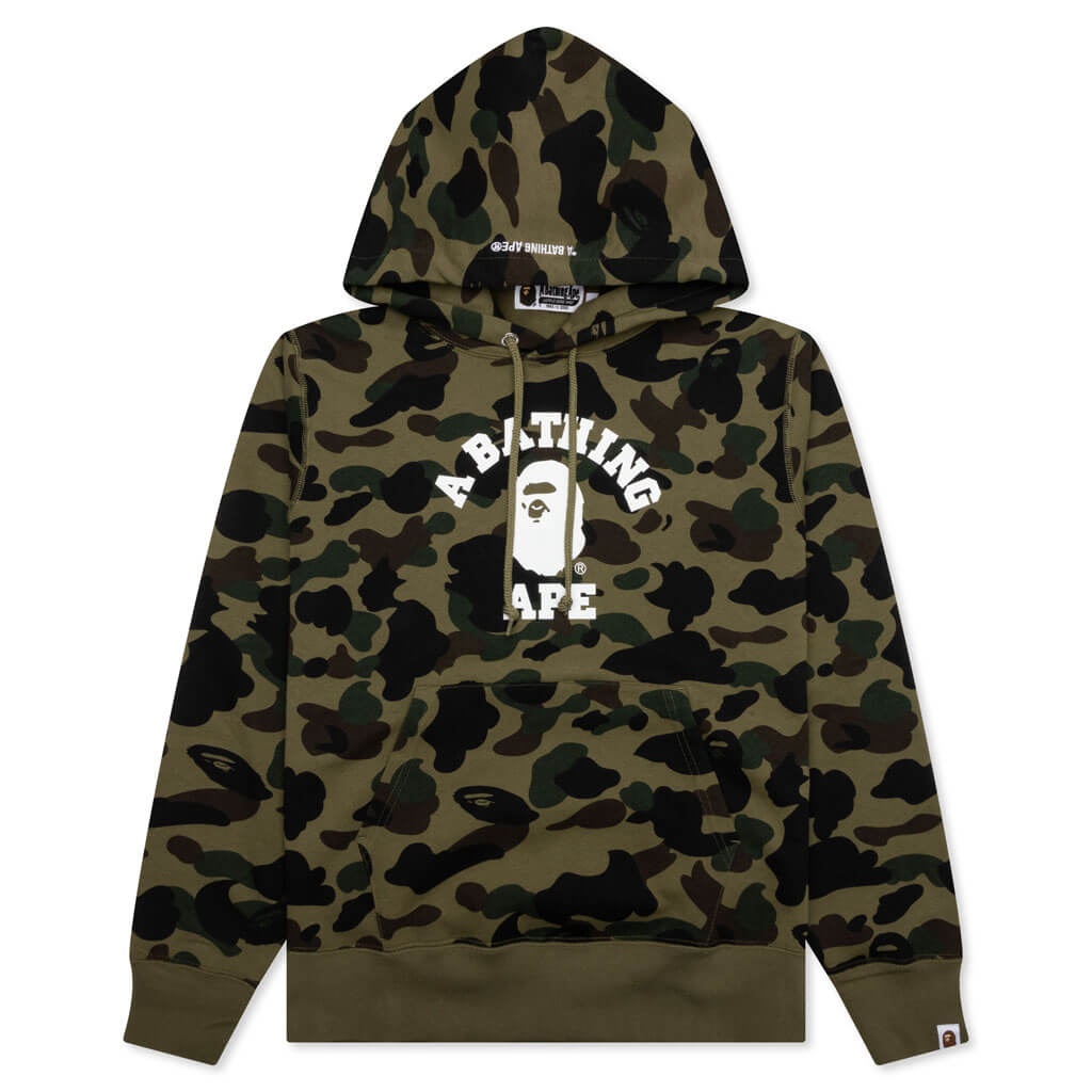 1ST CAMO COLLEGE PULLOVER HOODIE - GREEN - 1
