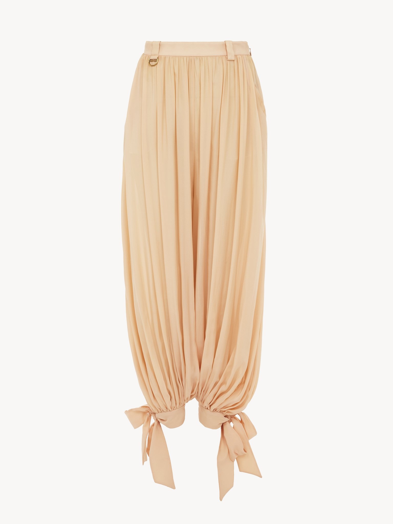 FLUID PLEATED PANTS IN SILK CHARMEUSE - 2
