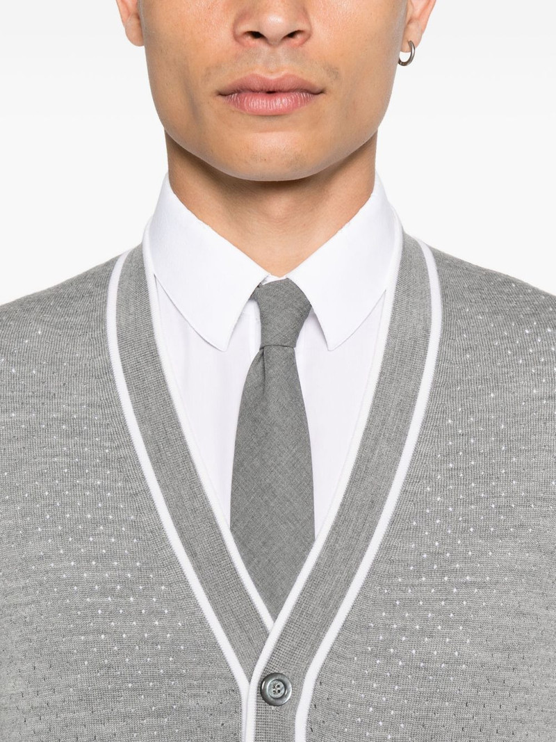 embroidered-logo cardigan 5