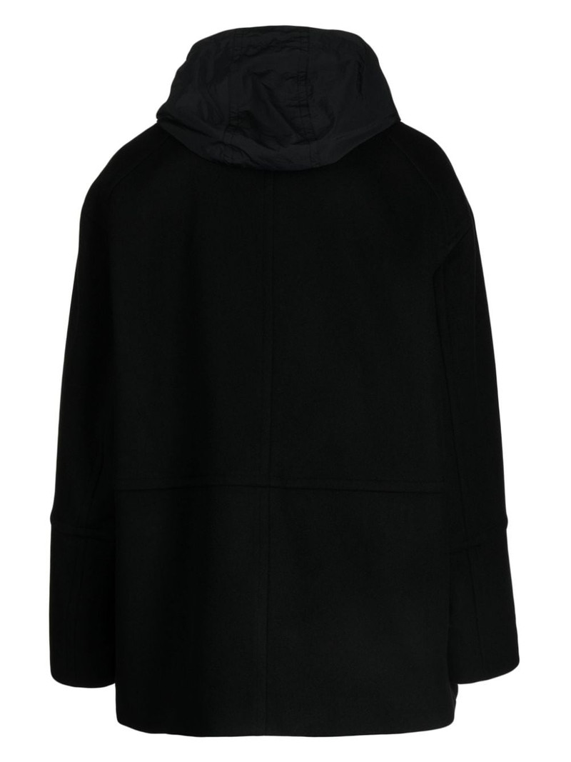 JUUN.J hooded double-breasted peacoat outlook