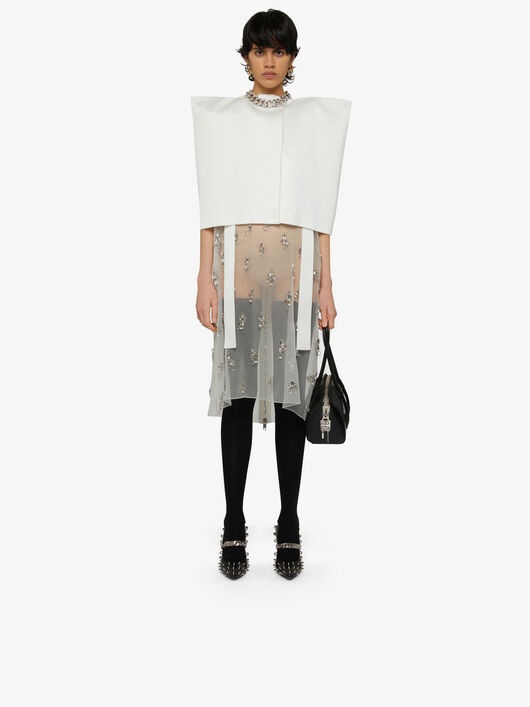 SQUARE EVENING CAPE IN CREPE - 2