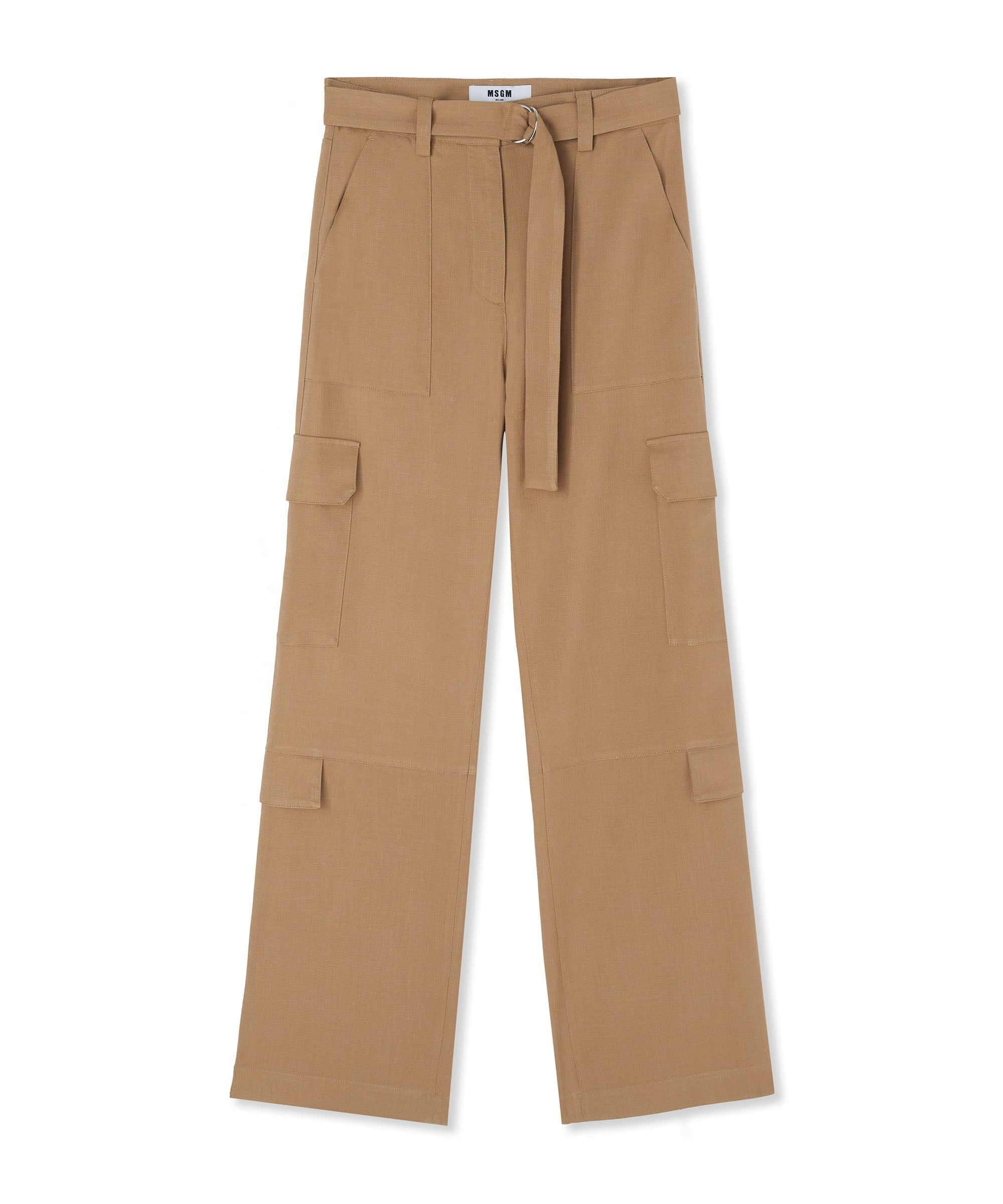 Flamed viscose canvas cargo pants - 1