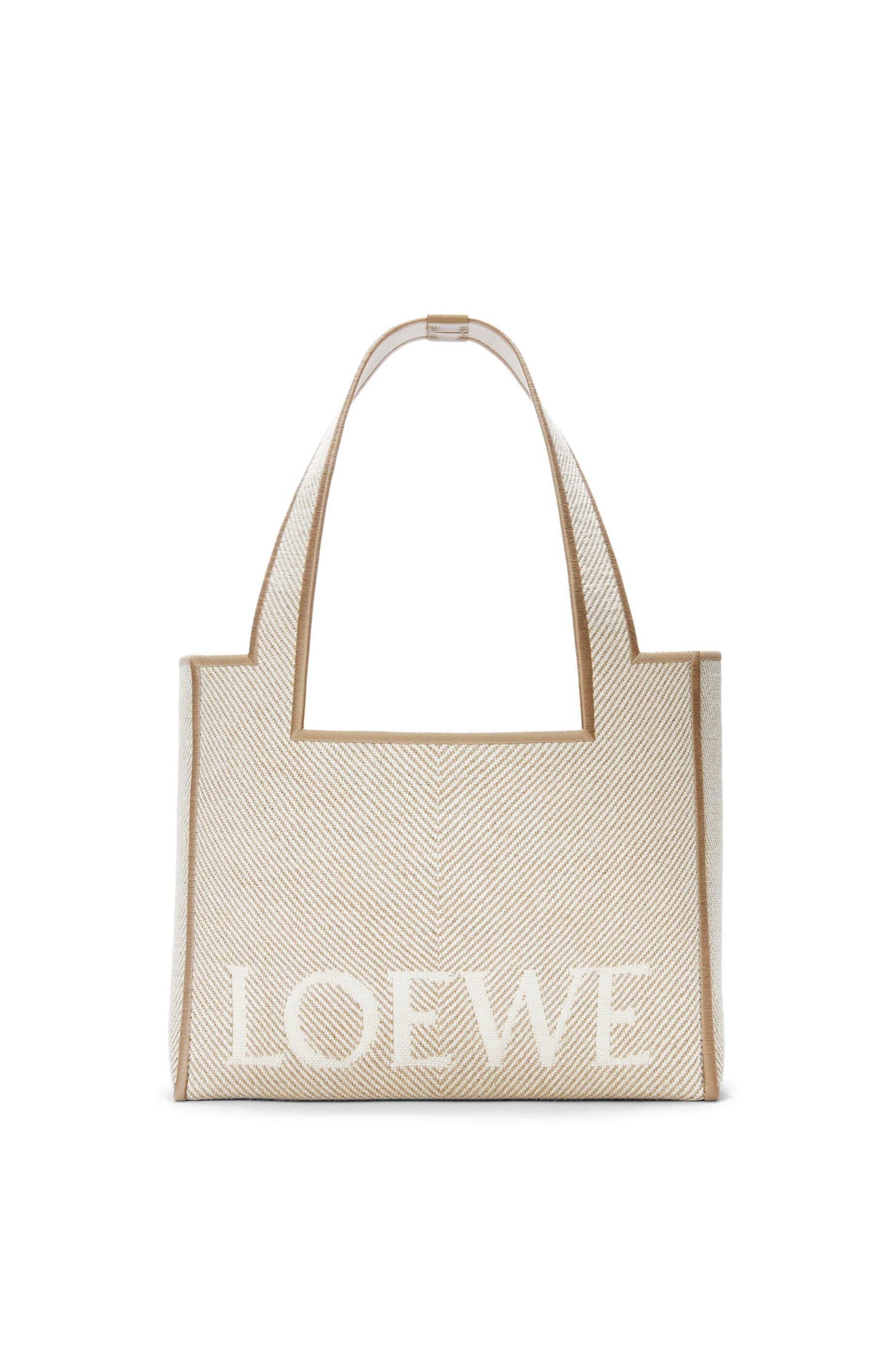 Medium LOEWE Font tote in jacquard canvas - 1