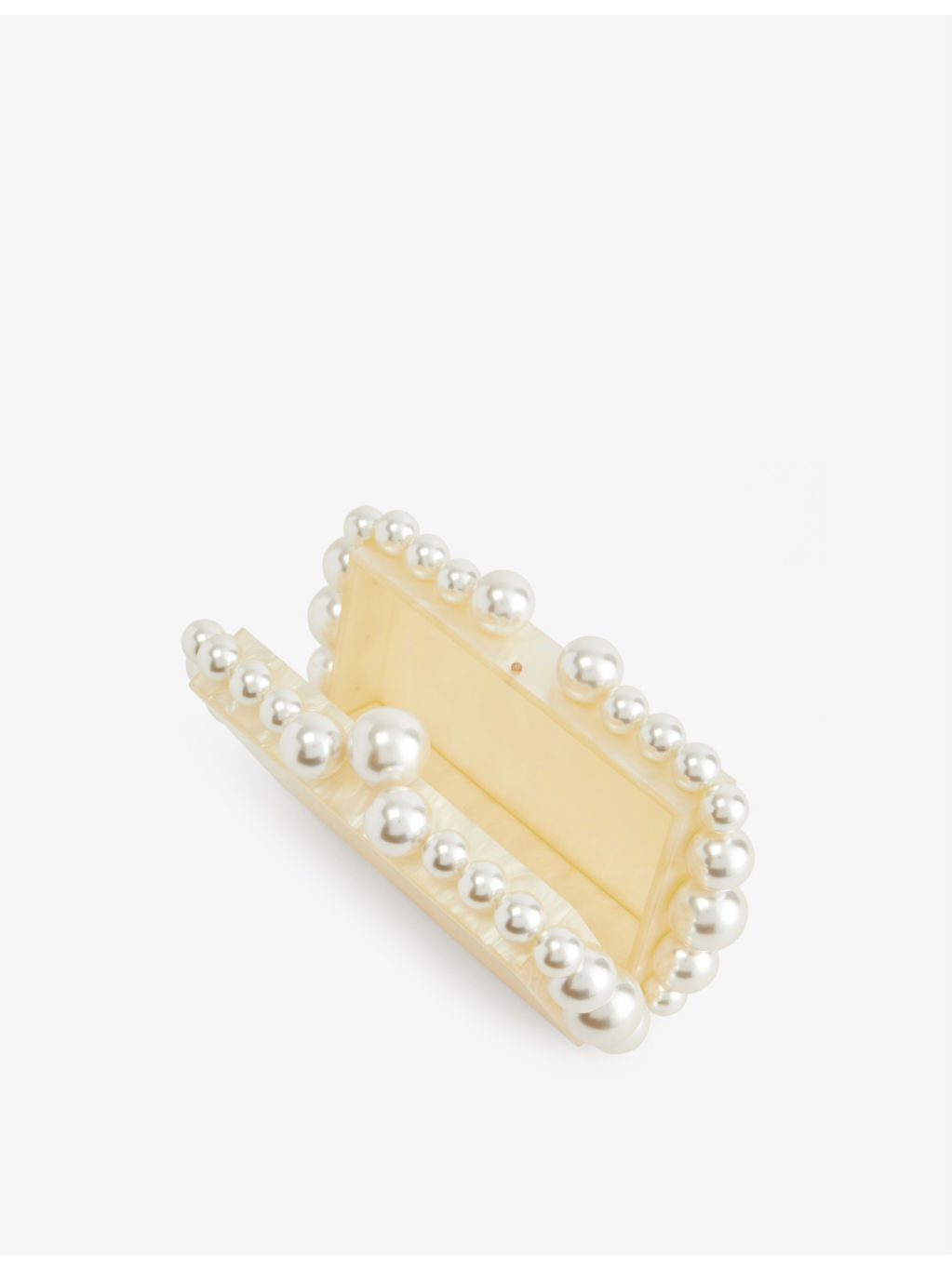 Eos faux-pearl and acrylic clutch bag - 4