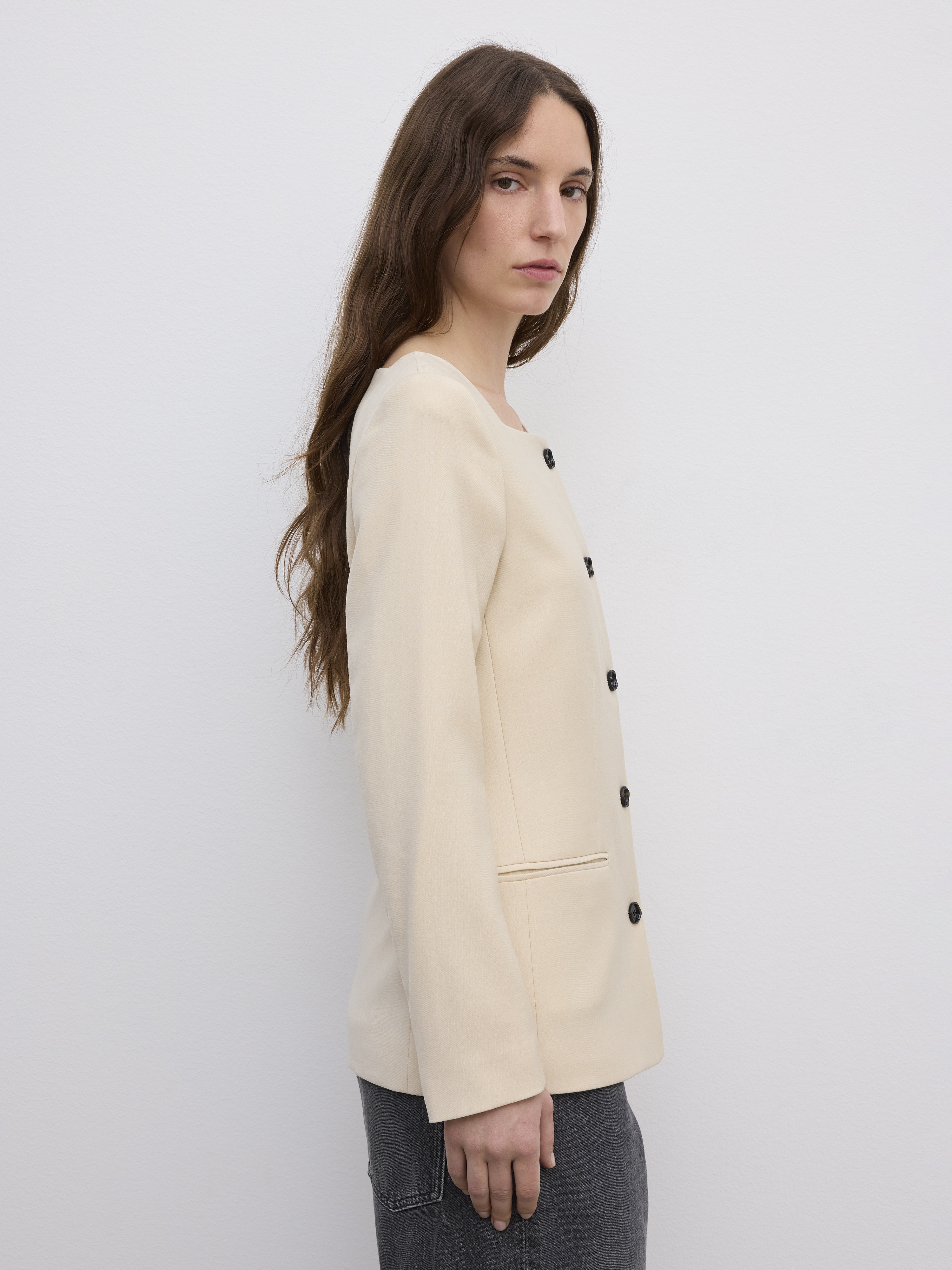 Square neck blazer - 3