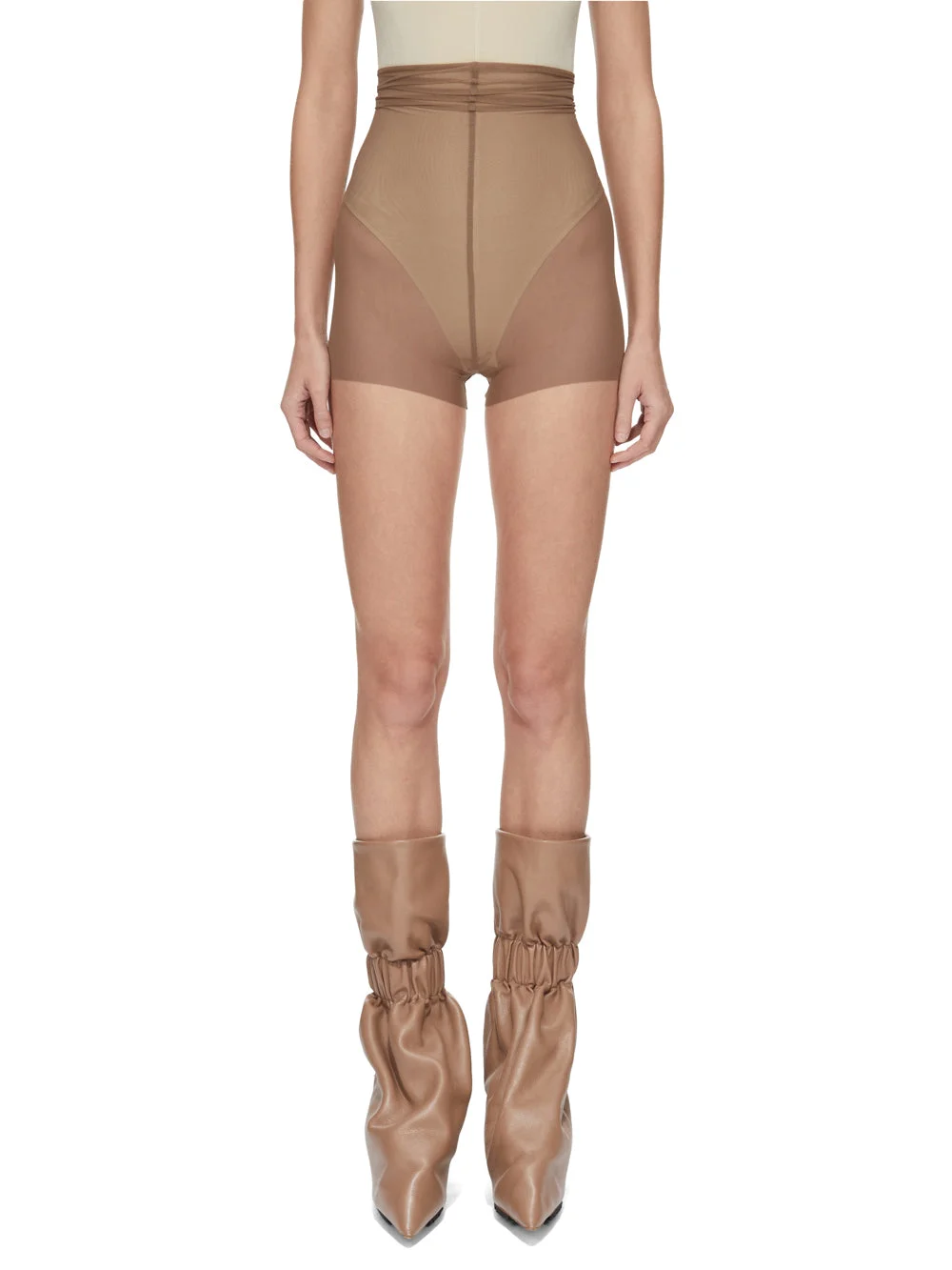 HIGHWASTED STRETCH SHORTS - 1