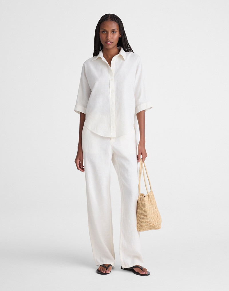 Relaxed Pleat-Sleeve Button-Up Shirt 3