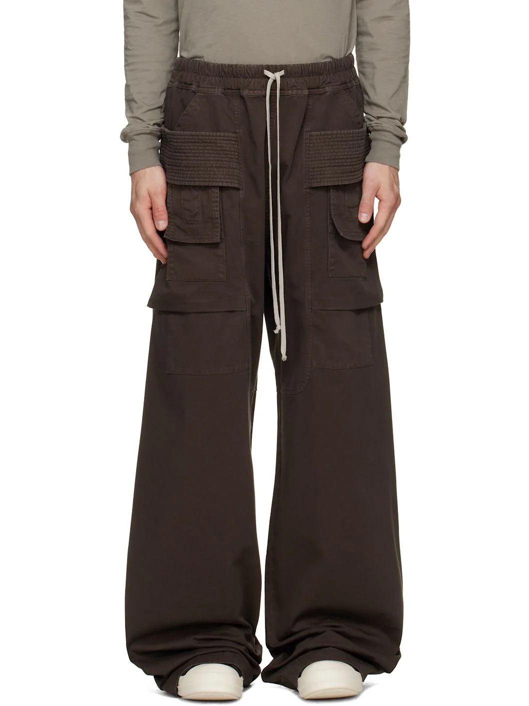 Brown Tower Creatch Wide Cargo Pants - 1